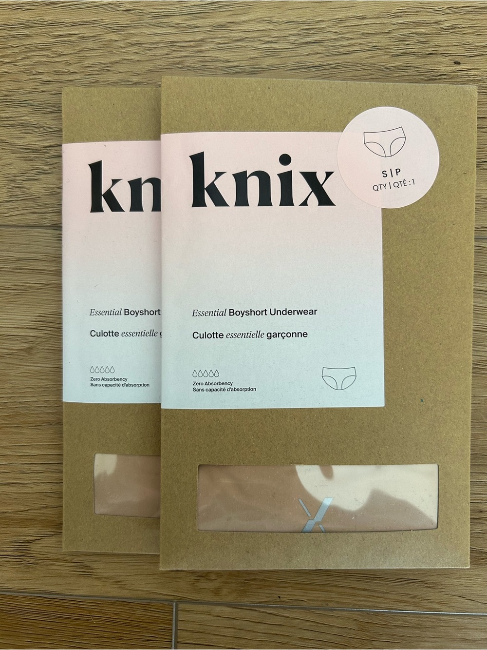 knix Essential Boyshort Underwear - Nude Bundle of 2